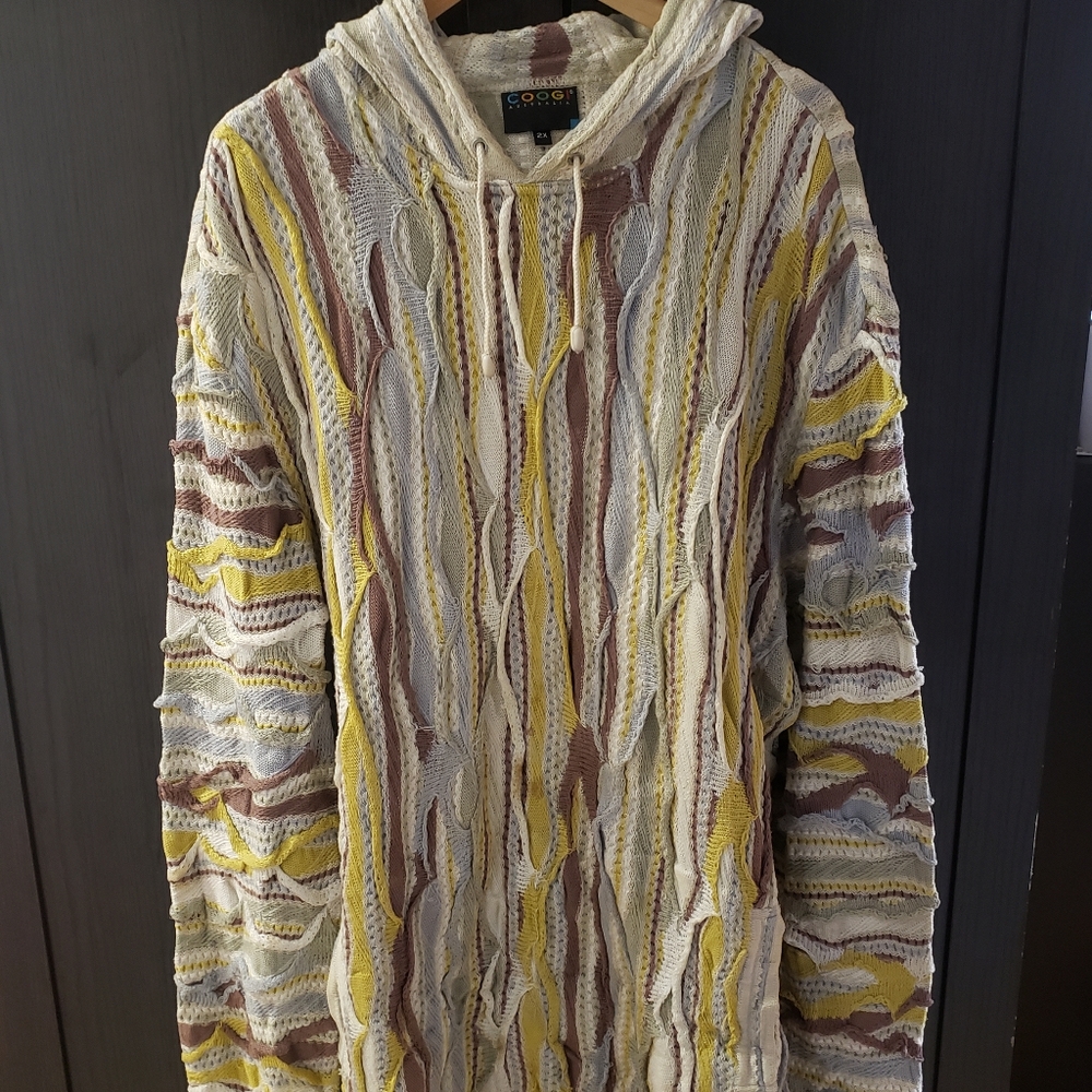 Coogi sweater with hood & doubled sided pocket